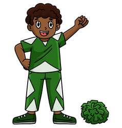 Cheerleading Boy Cheerleader Raising Arm Clipart