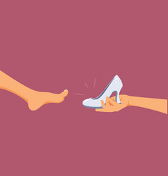 Cinderella Trying On A Shoe Cartoon