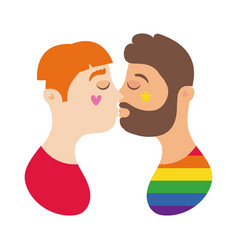 Gay Men Kissing Characters Hand Draw Style