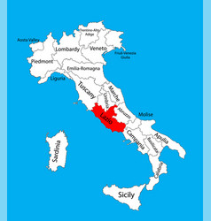 Lazio Italy Province Map Silhouette