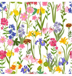 Seamless Pattern With Flowers Daffodils