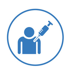 Injection Get Vaccinated Icon Rounded Blue