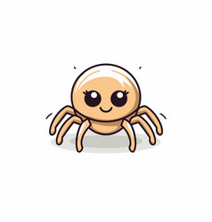 Cute Cartoon Spider Isolated On White Background