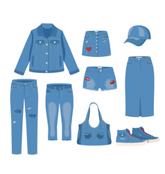 Jeans Clothing Set Trendy Fashion Ripped Denim