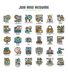 Job And Resume Thin Line And Pixel Perfect Icons