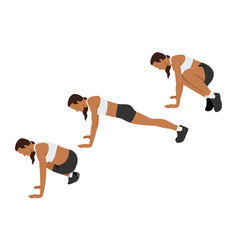 Woman Doing Ski Abs Exercise Flat