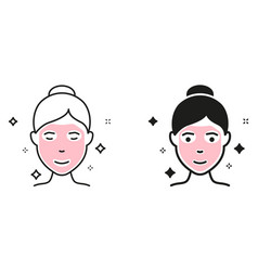 Woman With Facial Sparkle Mask Line And Silhouette