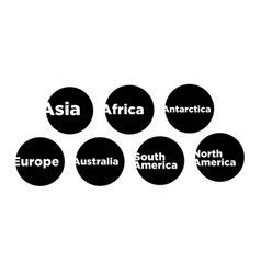 All Seven Continents Typography On Black Round