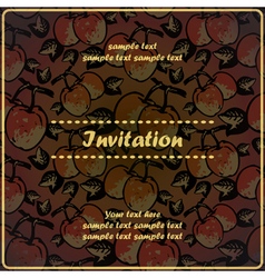 Invitation Card With Quince Apples