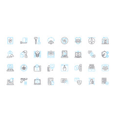 Nerk Protection Linear Icons Set Security