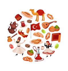 Turkey Travel Round Composition Design