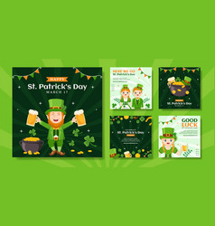 Happy St Patricks Day Social Media Post Flat