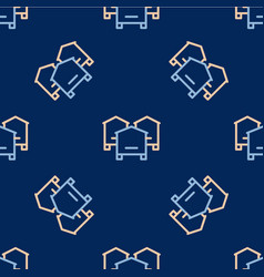 Line Hive For Bees Icon Isolated Seamless Pattern