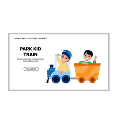 Park Kid Train Riding Boys Togetherness