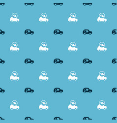 Set Electric Car And Eco On Seamless Pattern