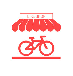 Bike Shop Bicycle Store Single Flat Icon Striped