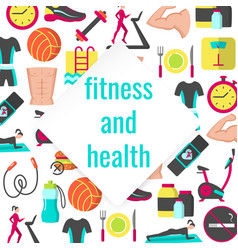 Fitness and health frame Royalty Free Vector Image