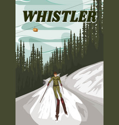 A Men Solo Skiing In Whistler Mountain