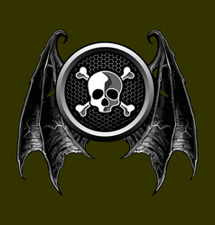 A Pair Of Bat Wings And Skull