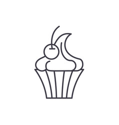 Creme Brulee Line Icon Concept Brulee