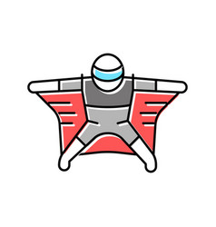 Flying Wingsuit Sportsman Color Icon