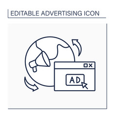 International Ads Line Icon