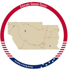 Map Of Conejos County In Colorado Usa Arranged In