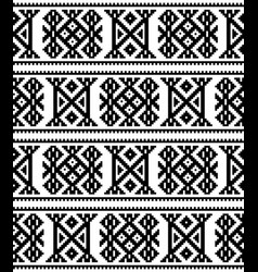 Sami Folk Art Seamless Pattern Black