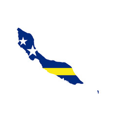 Curacao Map And Flag