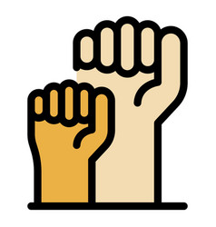 Fist Empowerment Icon Color Outline