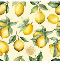 Seamless Pattern With Lemons And Brunch Leaves