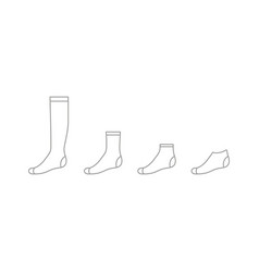 Set Sock For Man From Long To Short Outline