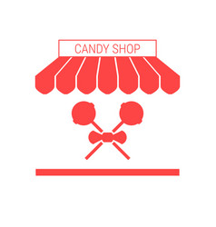 Candy Shop Sweets Store Single Flat Icon Striped