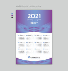 Wall Calendar 2021 Design Template