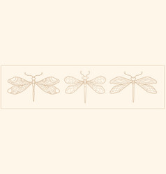 Art Nouveau Style Dragonfly Insect Basic Element