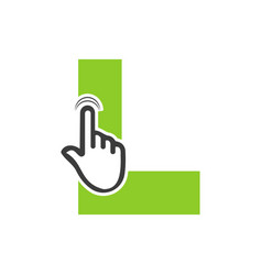 Letter L Finger Click Logo Template Concept