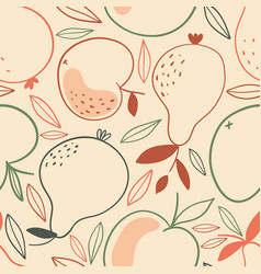 Natural Seamless Pattern With Apples And Pears