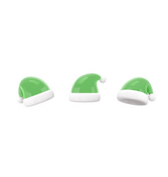 Santa Claus Christmas Green Hat Set