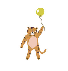 Cute Animal Tiger With Ball Clipart