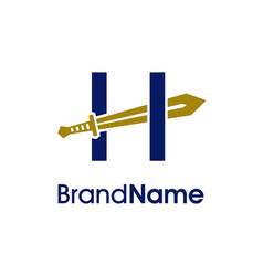 Elegant Initial H Sword Logo