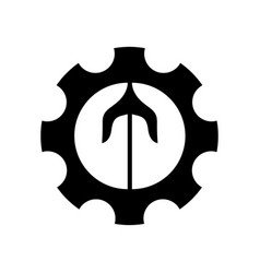 Hand And Gear Icon Logo Design