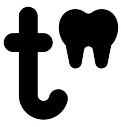 Letter T Alphabet With Tooth Icon