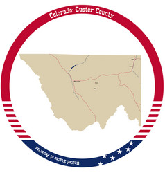 Map Of Custer County In Colorado Usa Arranged In