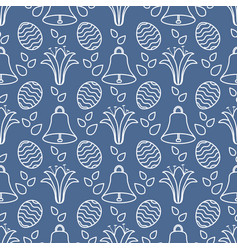 Seamless Pattern With Bell Lily Egg Happy Easter