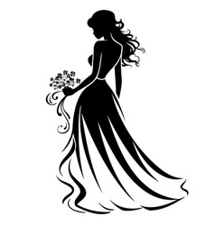 Bride In A Wedding Dress Holding Flowers