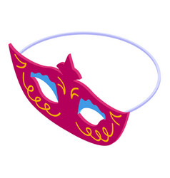 Kids Party Mask Icon Isometric Happy Cute