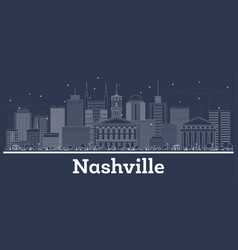 Outline Nashville Tennessee Usa City Skyline