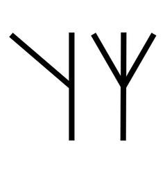 Runic Scandinavian Celtic Alphabet Letter Y