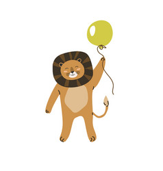 Cute Animal Lion With Ball Clipart