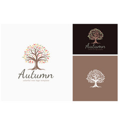 Fall Autumn Colors Tree Branches Leaves Logo